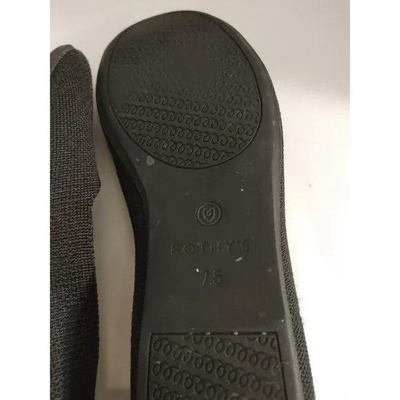 Rothy's The Flat Ballet Black Solid Textile Comfort Women’s US 7.5 - Picture 6 of 13